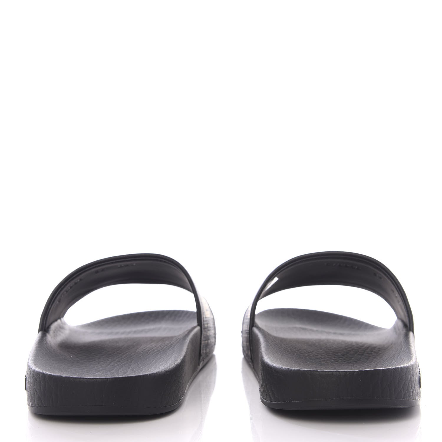 Gucci X SEGA Supreme Canvas GUCCY Stars Womens Slide Sandals 35 Black Gold 7 of 10