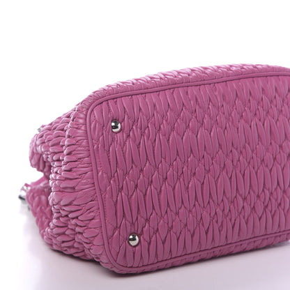 Miu Miu Nappa Matelasse Swarovski Crystal Tote Fuxia 9 of 10