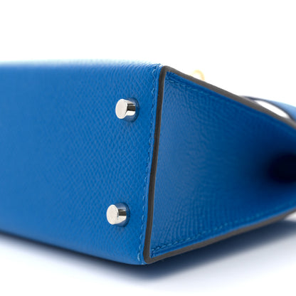 Hermes Epsom Mini Kelly Sellier 20 Bleu Hydra 10 of 11