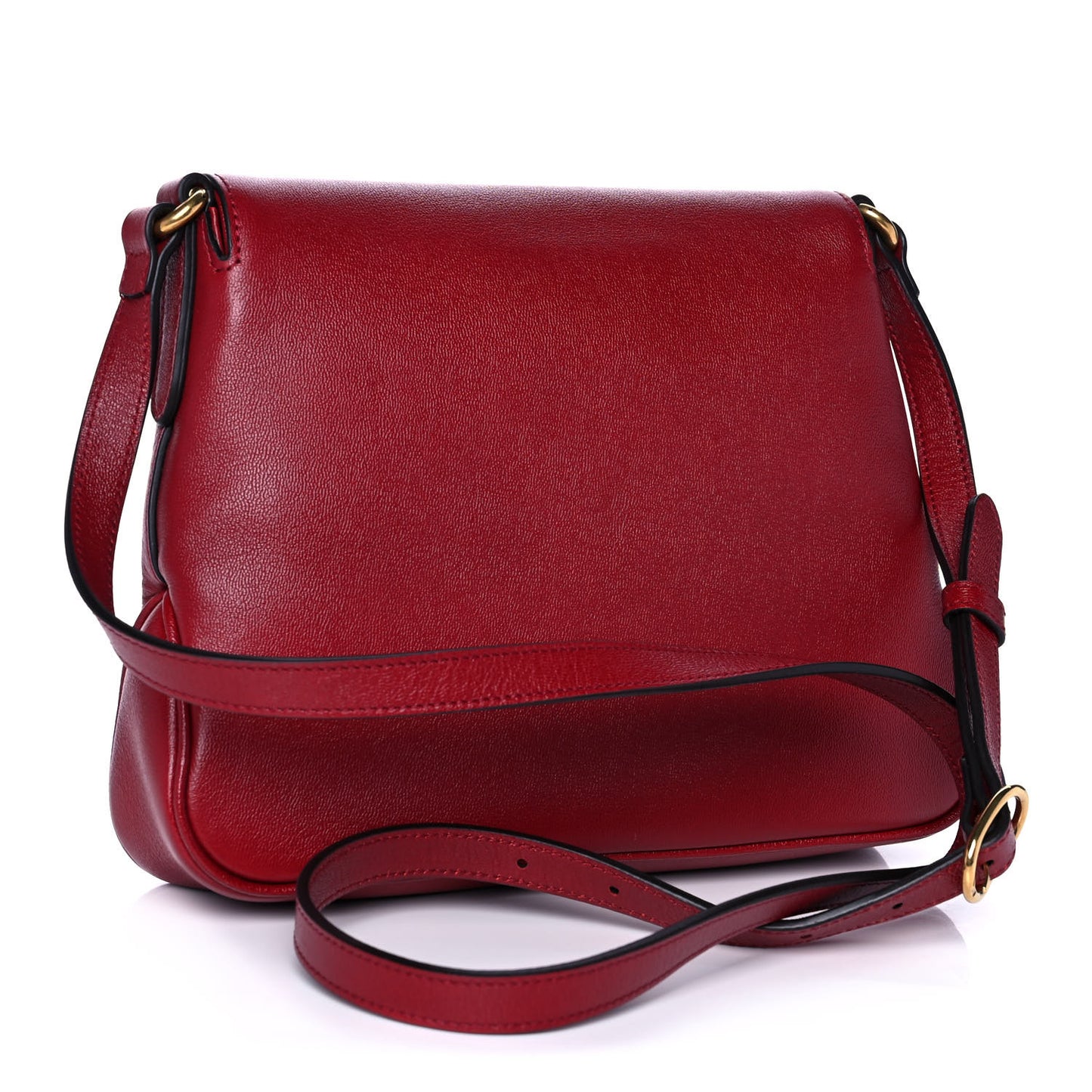 New Sakai Calfskin Lux Small Dahlia Messenger Shoulder Bag New Cherry Red