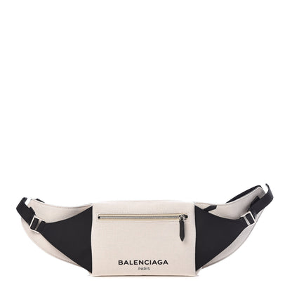 Balenciaga Cotton Canvas Calfskin Neo Lift Belt Bag Natural Black 1 of 10