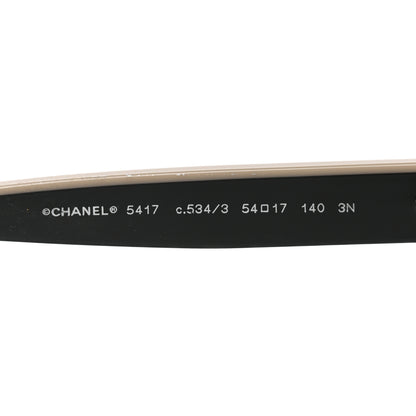 Chanel Acetate Logo Square Sunglasses 5417 Black Beige 5 of 7