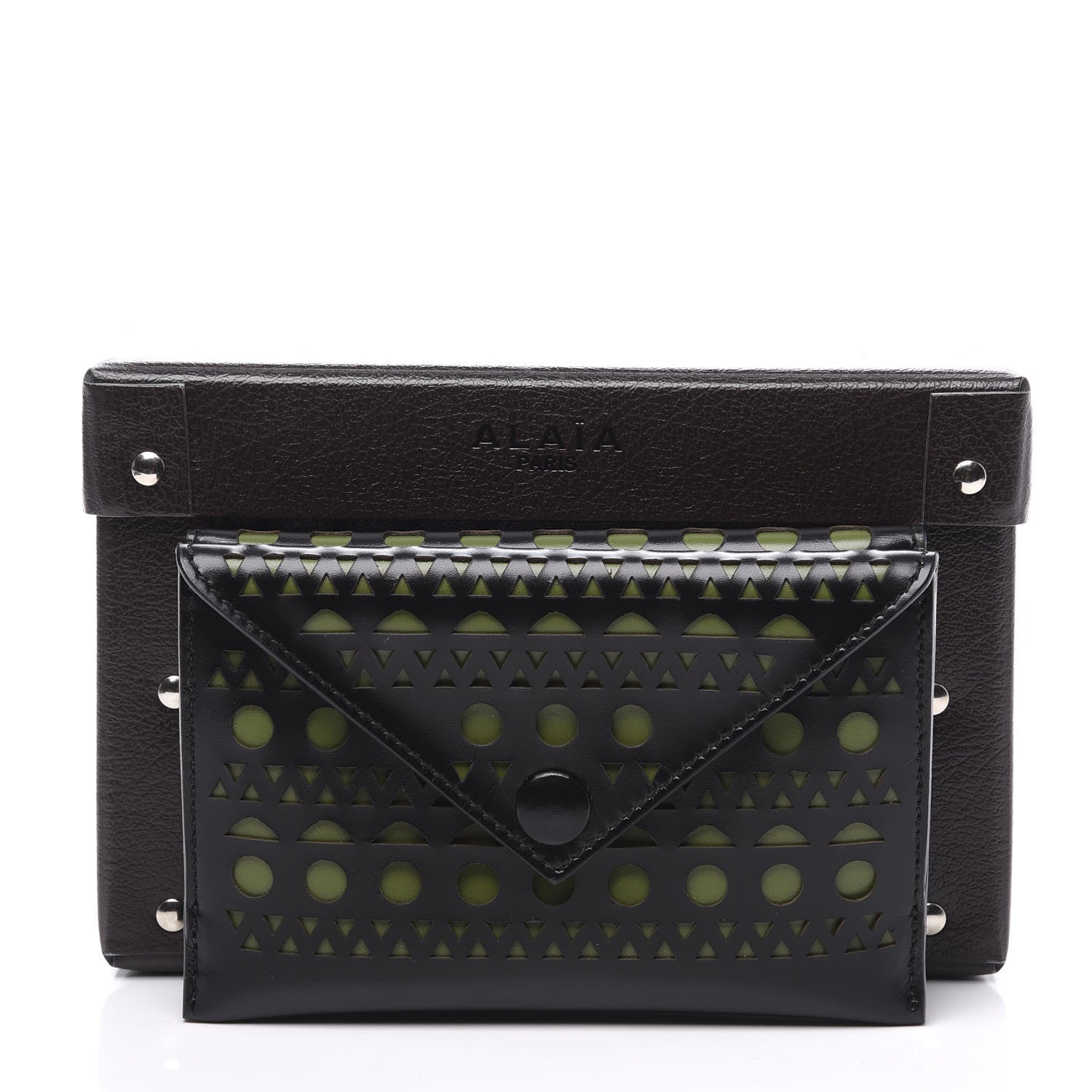 Alaia Calfskin Laser Cut iPhone Case Black 10 of 10
