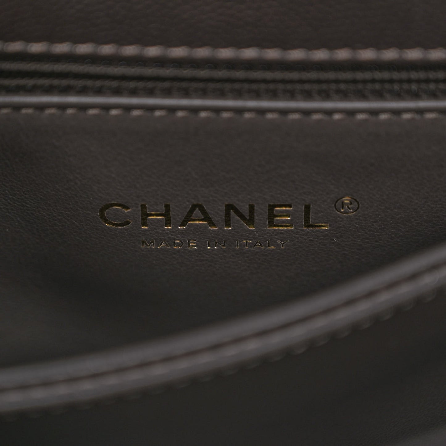 Caviar Quilted Mini Coco Chain Handle Flap Dark Brown