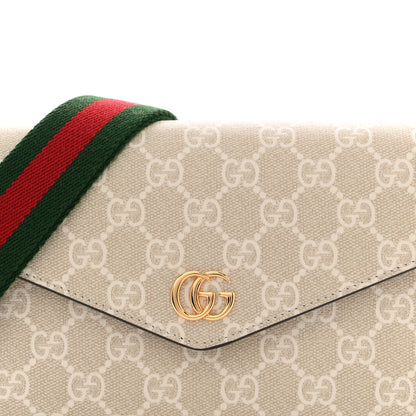 Gucci GG Supreme Monogram Textured Dollar Calfskin Web Mini Ophidia Envelope Shoulder Bag Beige Mystic White Oatmeal 8 of 12