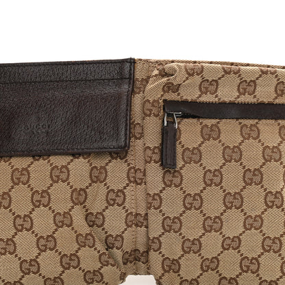 Gucci GG Monogram Web Double Pocket Belt Bag Dark Brown 8 of 10