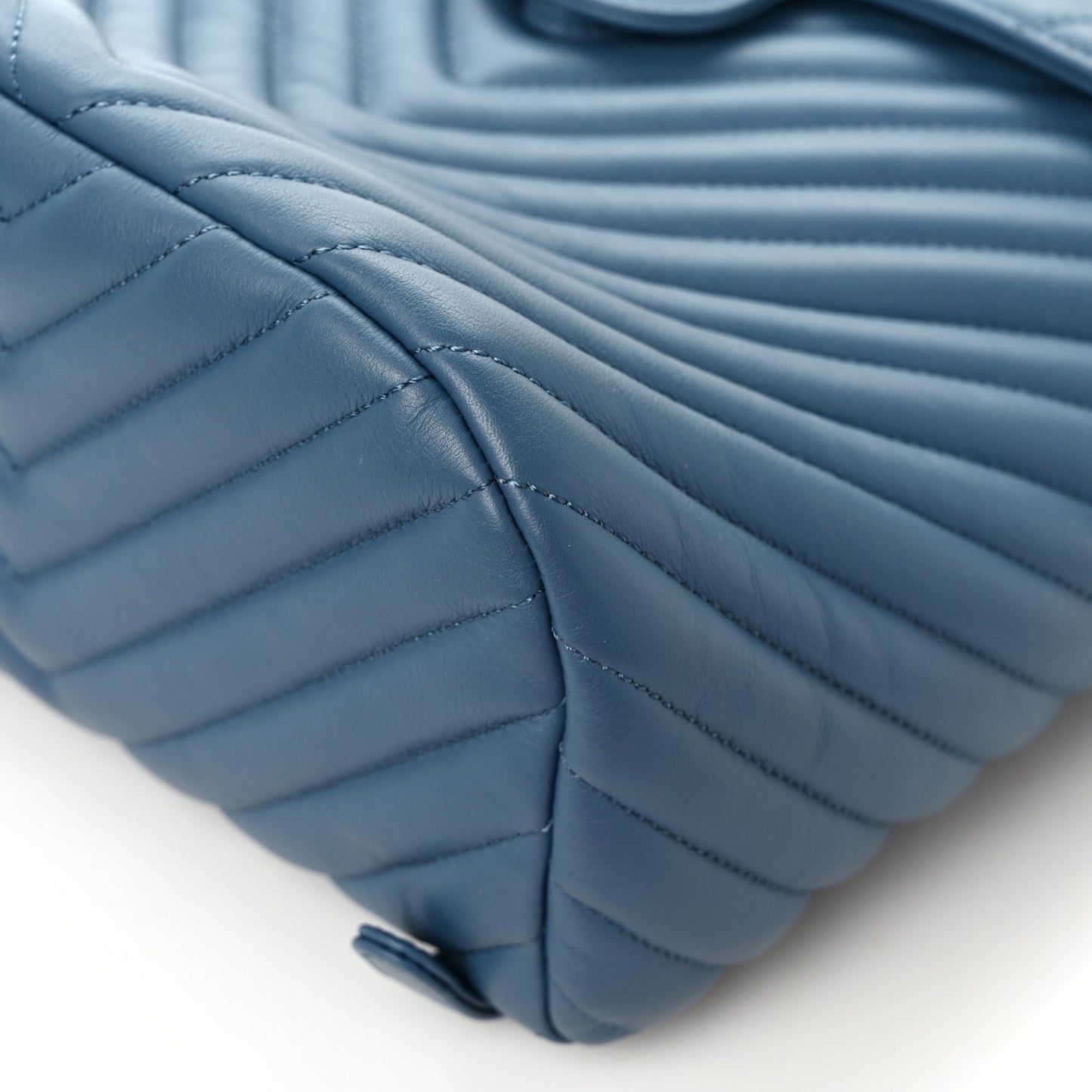 Calfskin Chevron Quilted Small Urban Spirit Backpack Light Blue