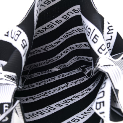 Alexander Wang Knit Jacquard Diagonal Logo Shopper Tote Black White 5 of 11