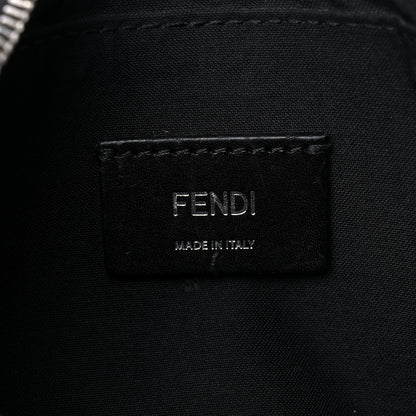 Fendi Glazed Fabric Vitello Liberty FF 1974 Diagonal Medium Camera Case Black Sunflower 7 of 13