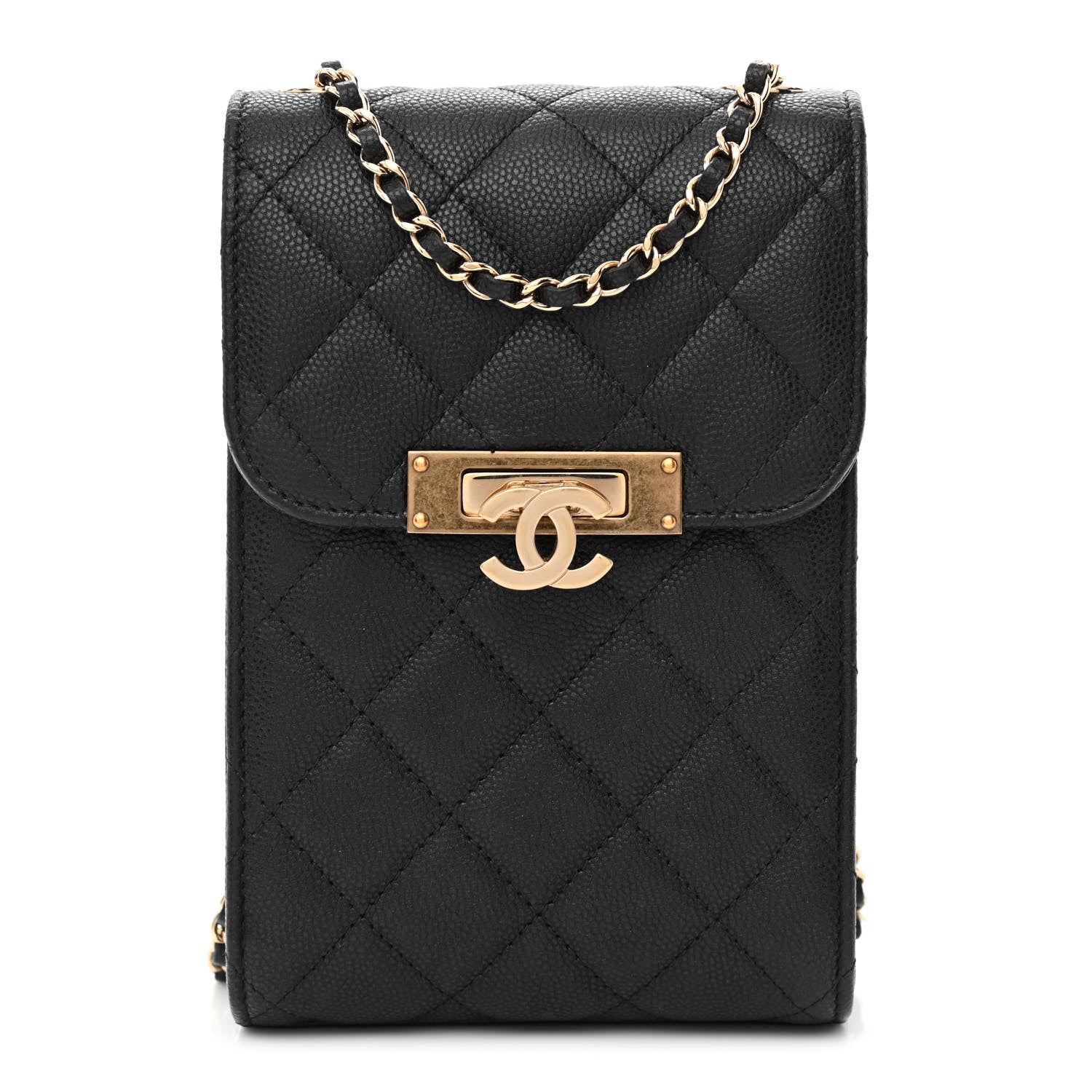 Chanel Caviar Quilted Golden Class Phone Holder Black 1 of 13