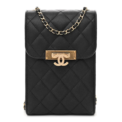 Chanel Caviar Quilted Golden Class Phone Holder Black 1 of 13