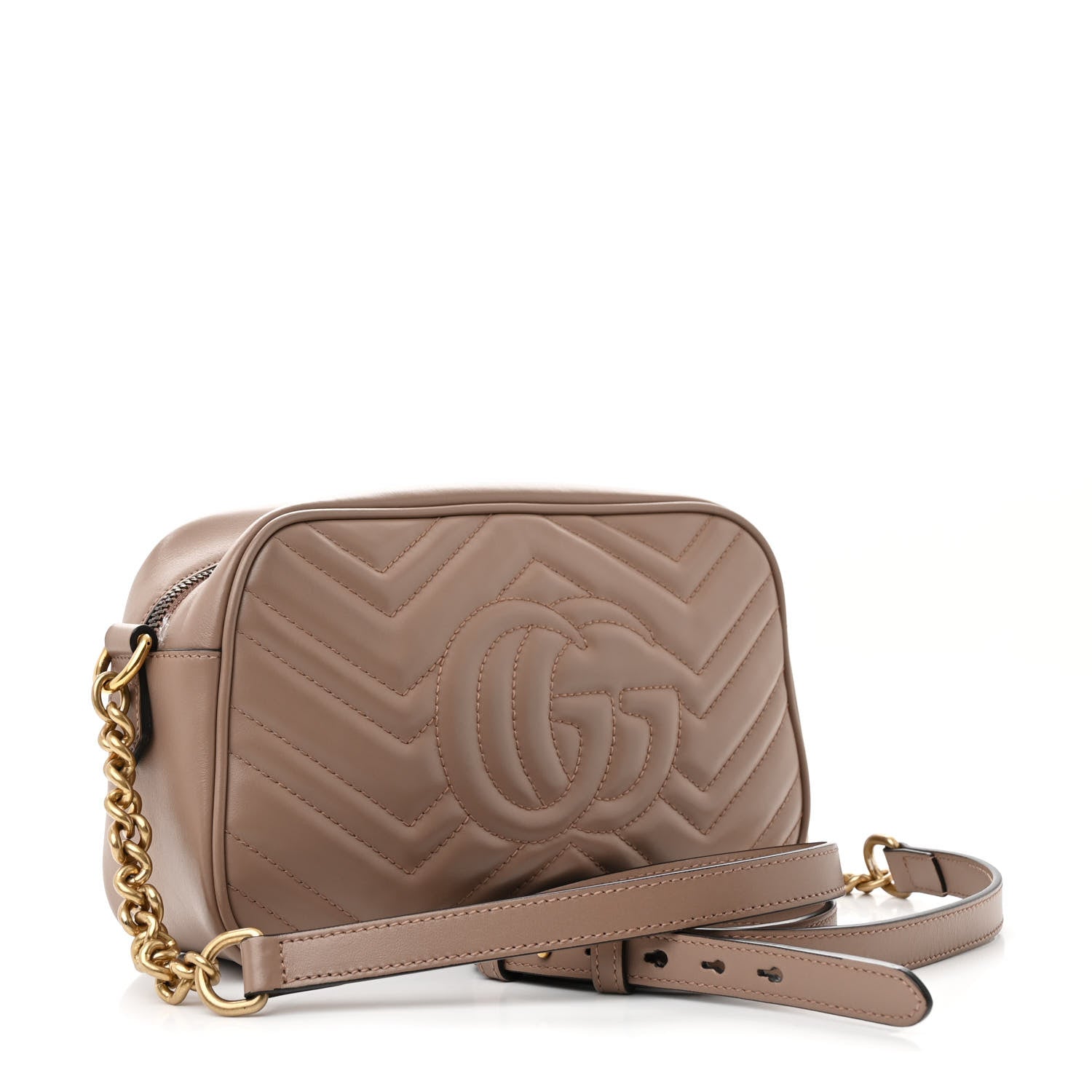 Gucci Calfskin Matelasse Small GG Marmont Chain Shoulder Bag Porcelain Rose 3 of 10