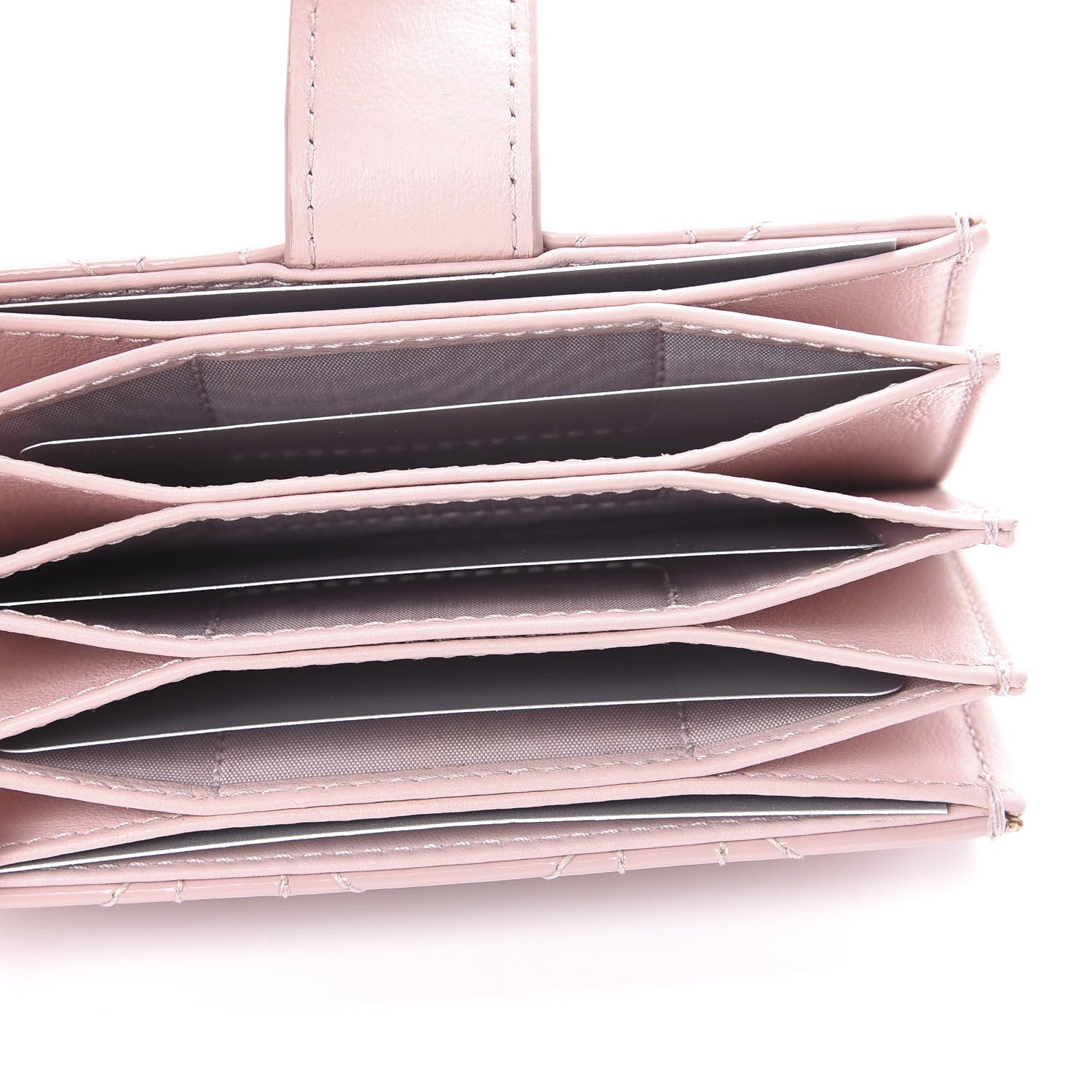 Christian Dior Patent Cannage Lady Dior 5-Gusset Card Holder Pink 5 of 7