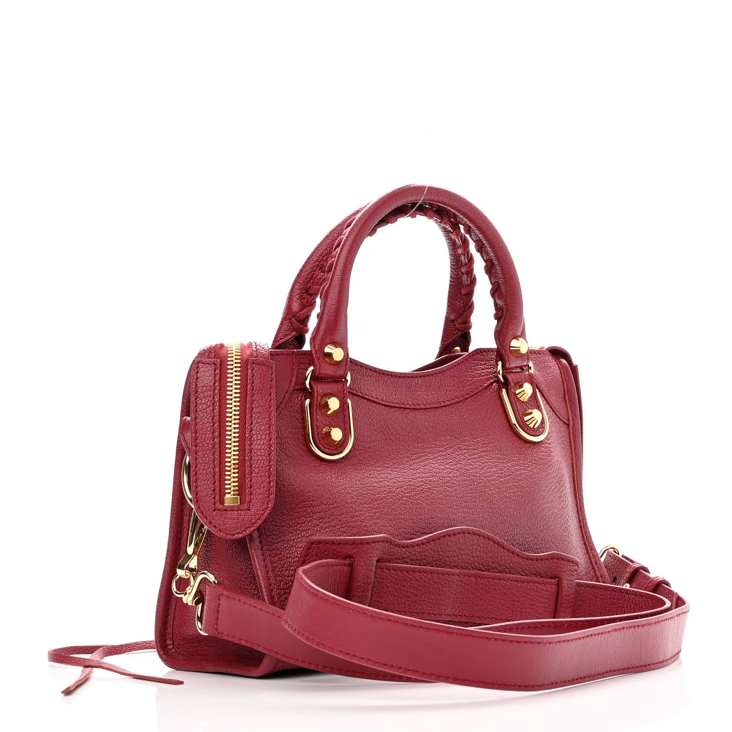 Balenciaga Chevre Gold Metallic Edge Hardware Mini City Rouge Grenat 3 of 10