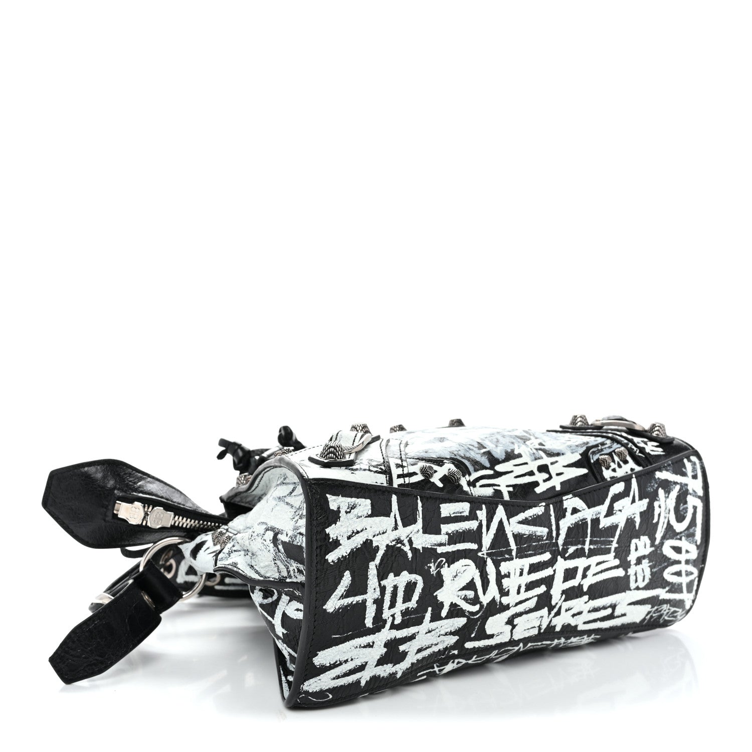 Balenciaga Agneau Arena Graffiti Neo Cagole Handbag XS Black White 5 of 11