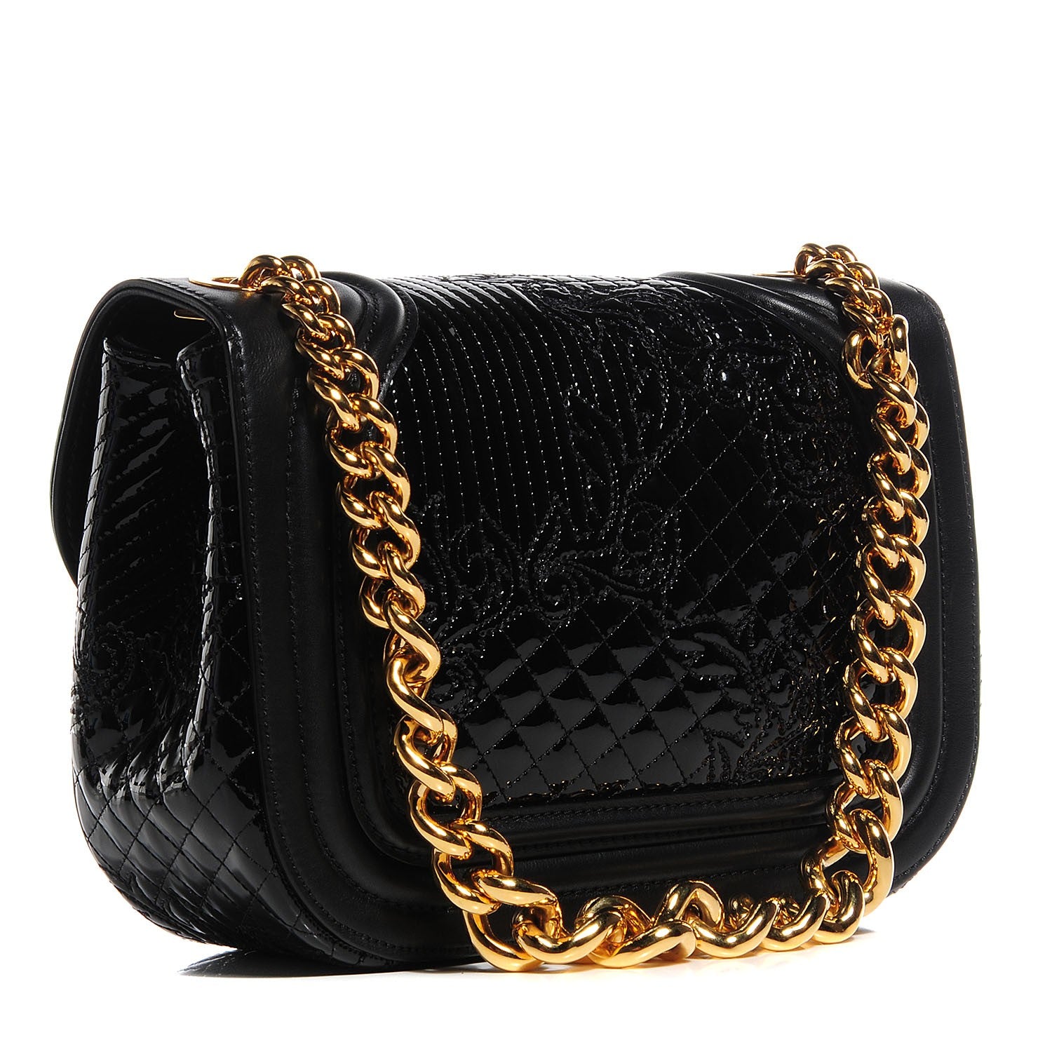 Versace Patent Micro Vanitas Shoulder Bag Black 3 of 7