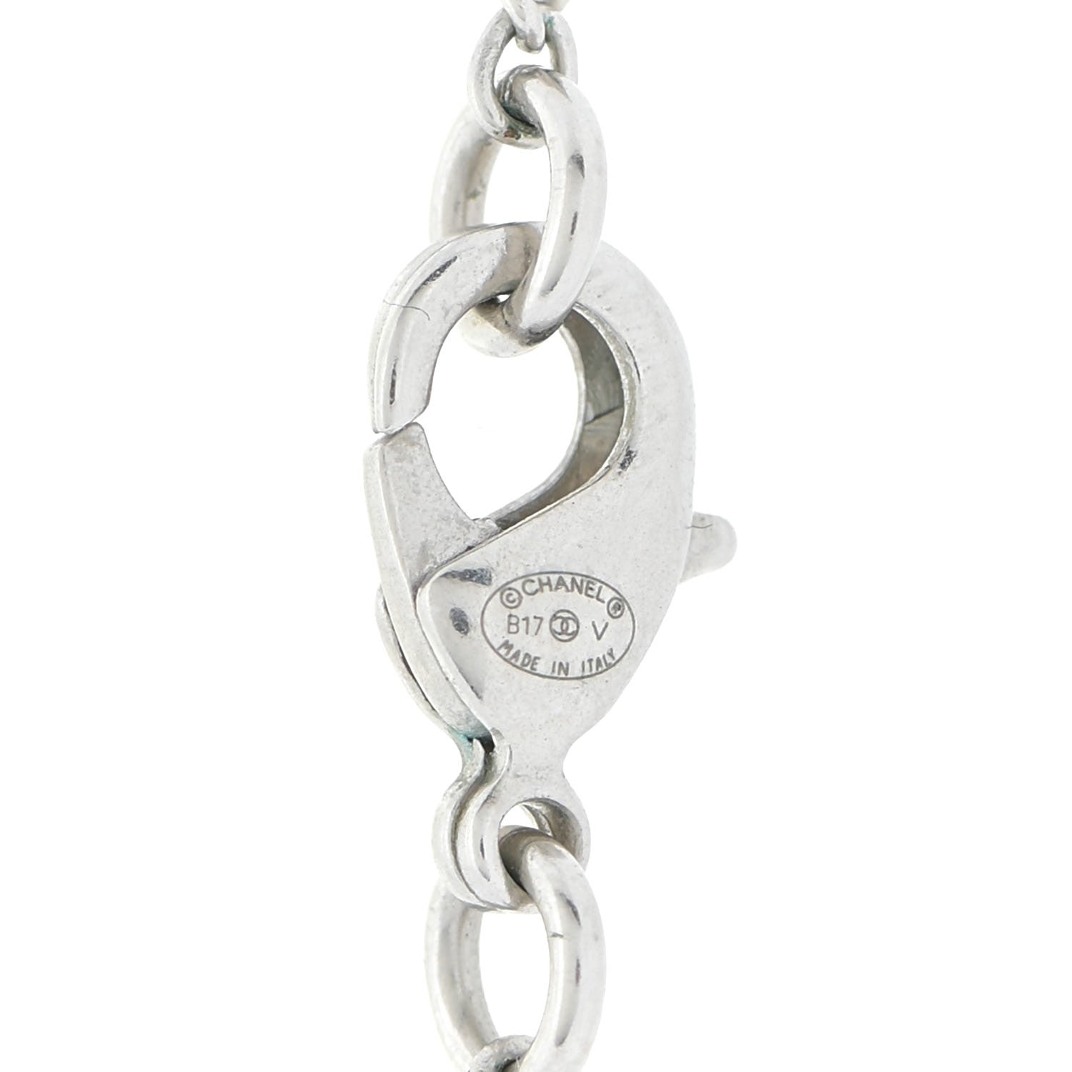 Chanel Baguette Crystal Large CC Necklace Silver 7 of 7