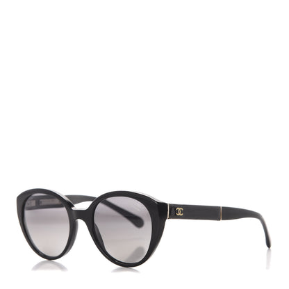 Chanel Polarized Round CC Sunglasses Black 1 of 8
