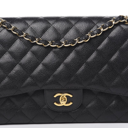 Chanel Caviar Quilted Jumbo Double Flap Black 11 of 11