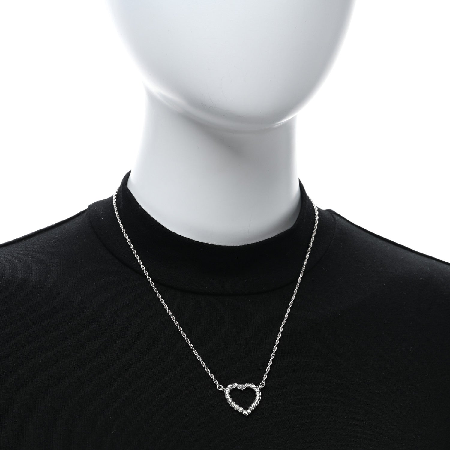 Tiffany Sterling Silver Twist Heart Pendant Necklace 3 of 4