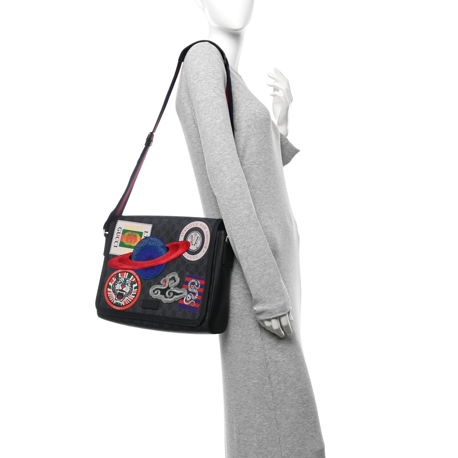 Gucci GG Supreme Monogram Night Courrier Flap Messenger Black Multicolor 2 of 10