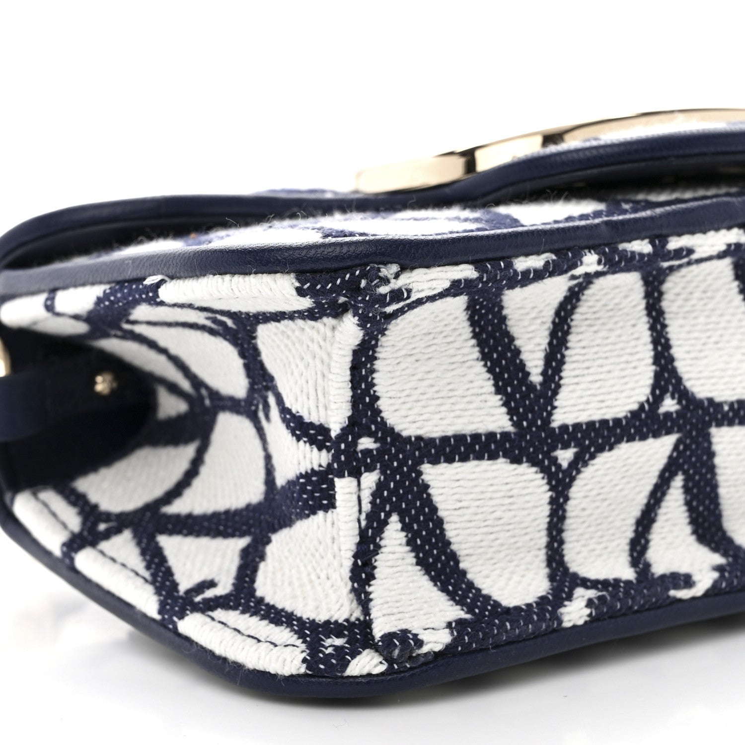 Valentino Garavani Toile Iconographe Cotton Vlogo Small Loco Shoulder Bag White Worker 11 of 12
