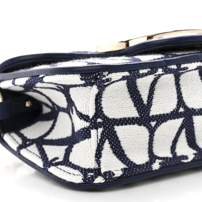 Valentino Garavani Toile Iconographe Cotton Vlogo Small Loco Shoulder Bag White Worker 11 of 12