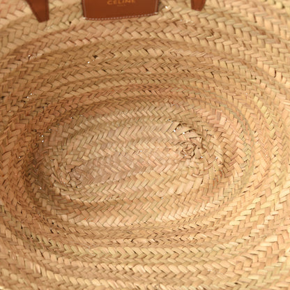 Celine Raffia Calfskin Triomphe Medium Panier Tan 5 of 9