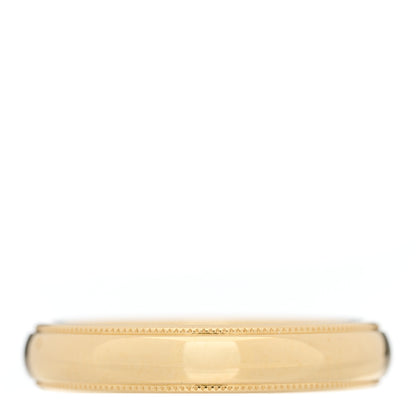 Tiffany 18K Yellow Gold 4mm Essential Double Milgrain Band Ring 57 8 1 of 4