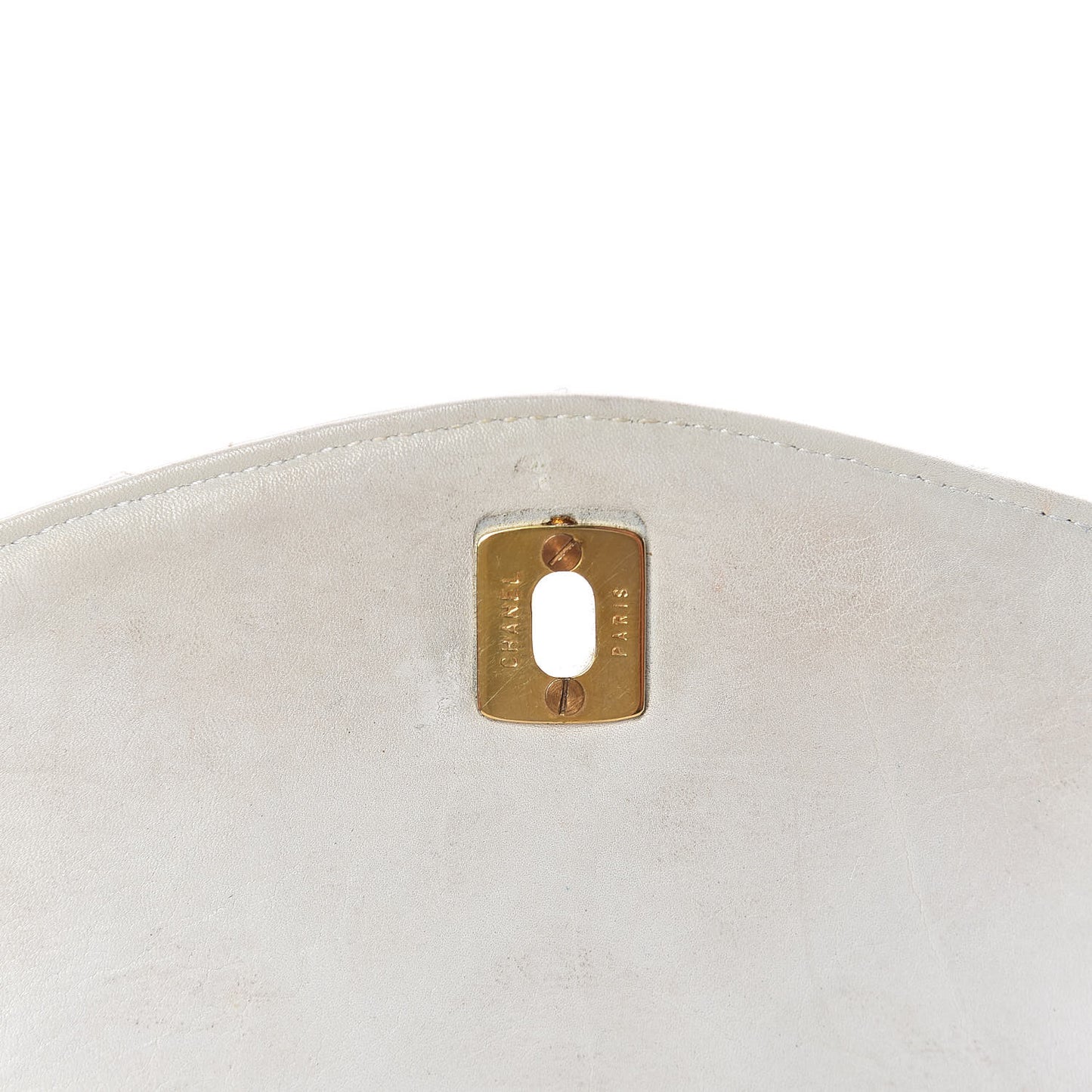 Lambskin Quilted Medium Single Flap White