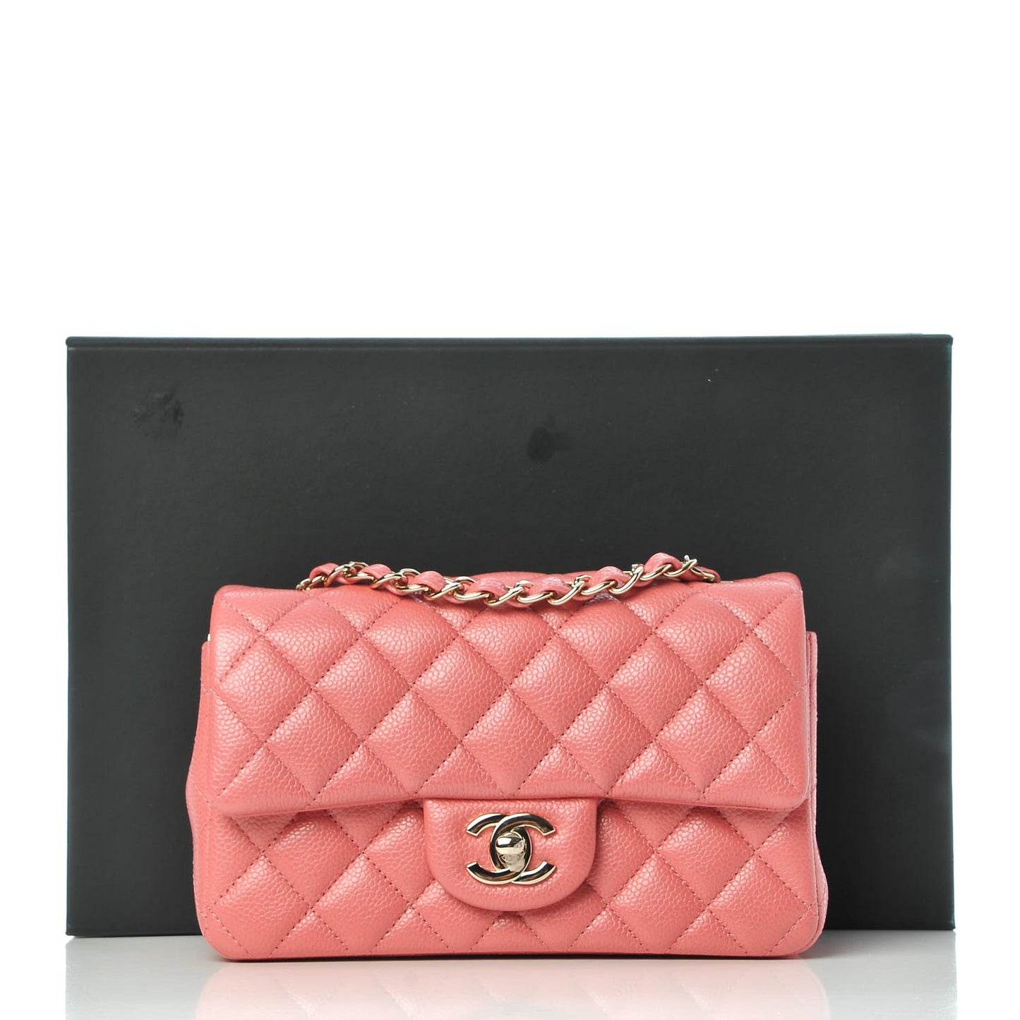 Caviar Quilted Mini Rectangular Flap Pink