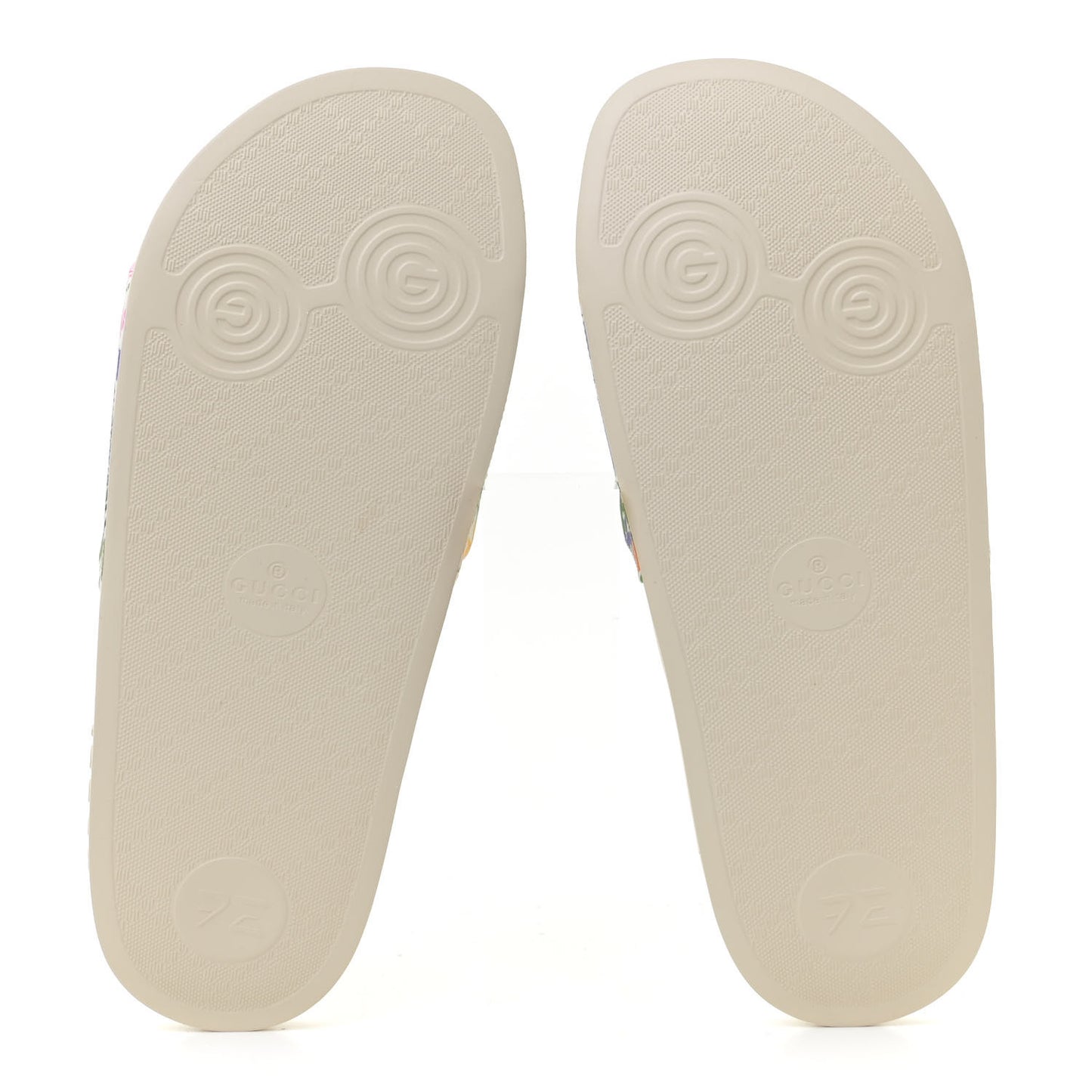 GUCCI X KEN SCOTT Rubber Womens Interlocking G Slide Sandals 40 Ivory