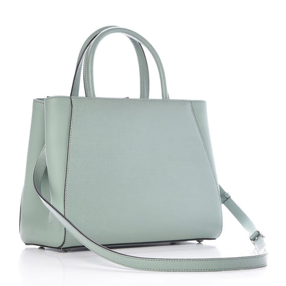 Fendi Vitello Elite Flamingo Petite 2Jours Tote Menta 4 of 8