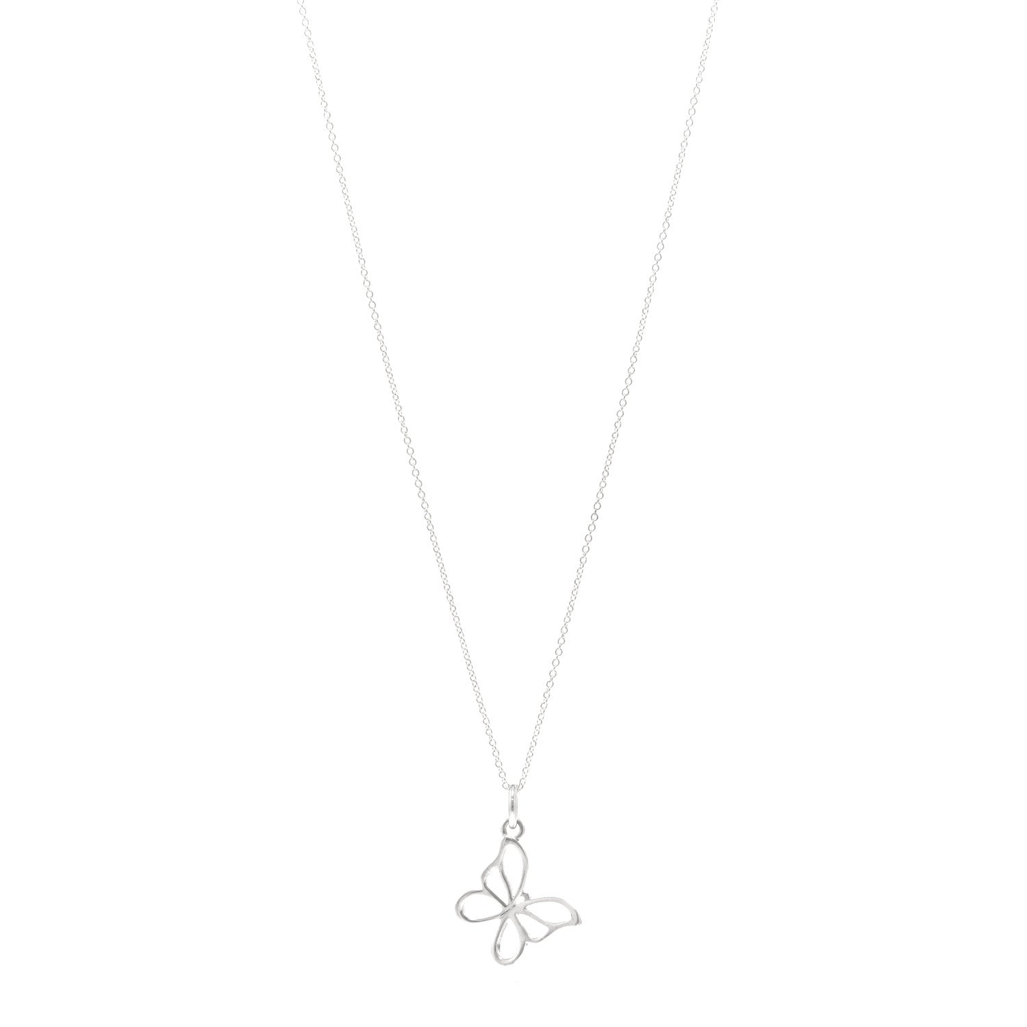 Tiffany Sterling Silver Butterfly Pendant Necklace 1 of 4