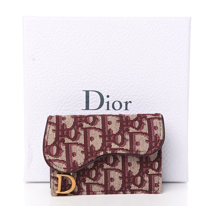 Christian Dior Oblique Saddle Card Holder Bordeaux 8 of 8