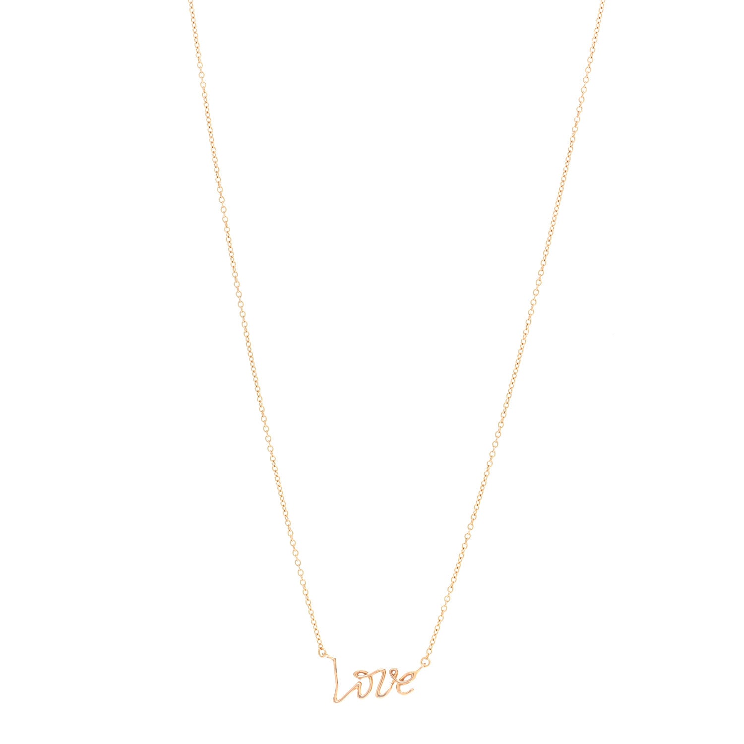 Tiffany 18K Yellow Gold Paloma's Graffiti Love Pendant Necklace 1 of 5