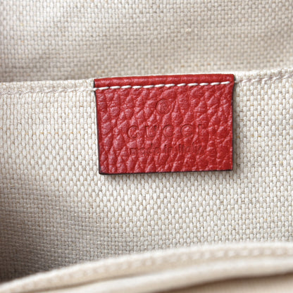 Gucci Pebbled Calfskin Soho Chain Backpack Hibiscus Red 6 of 10