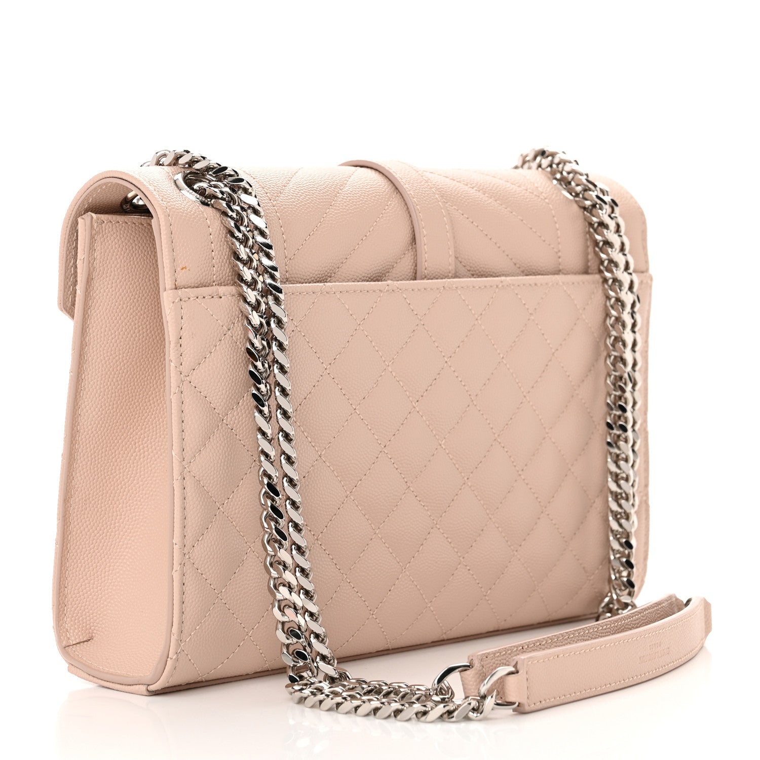 Saint Laurent Grain De Poudre Textured Mixed Matelasse Medium Triquilt Monogram Satchel Marble Pink 3 of 11