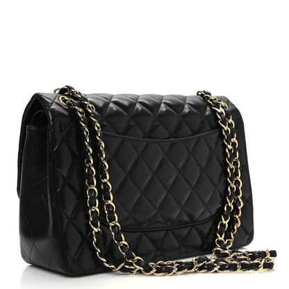 Chanel Lambskin Quilted Jumbo Double Flap Black 3 of 10