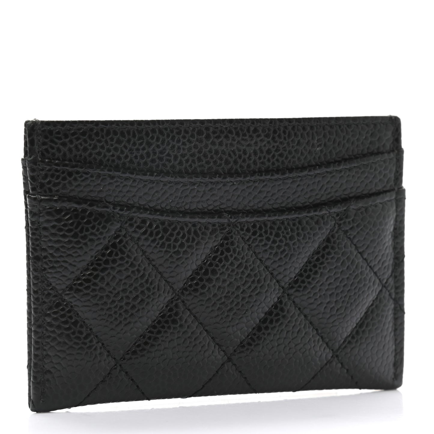 Caviar Quilted Card Holder Black