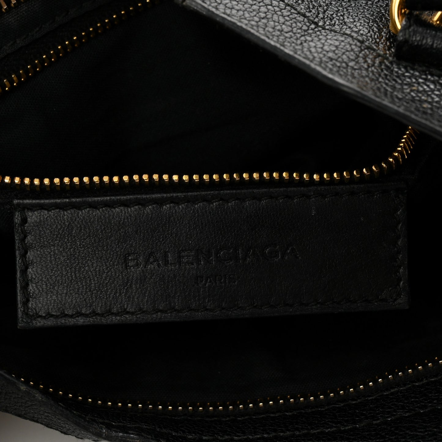 Chevre Gold Metallic Edge Hardware Mini City Black