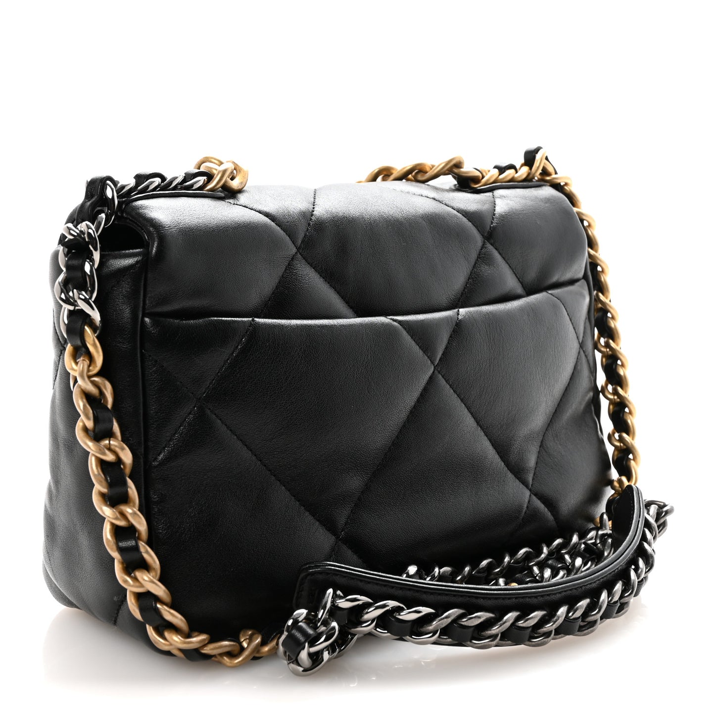 Goatskin Quilted Medium Chanel 19 Flap Black