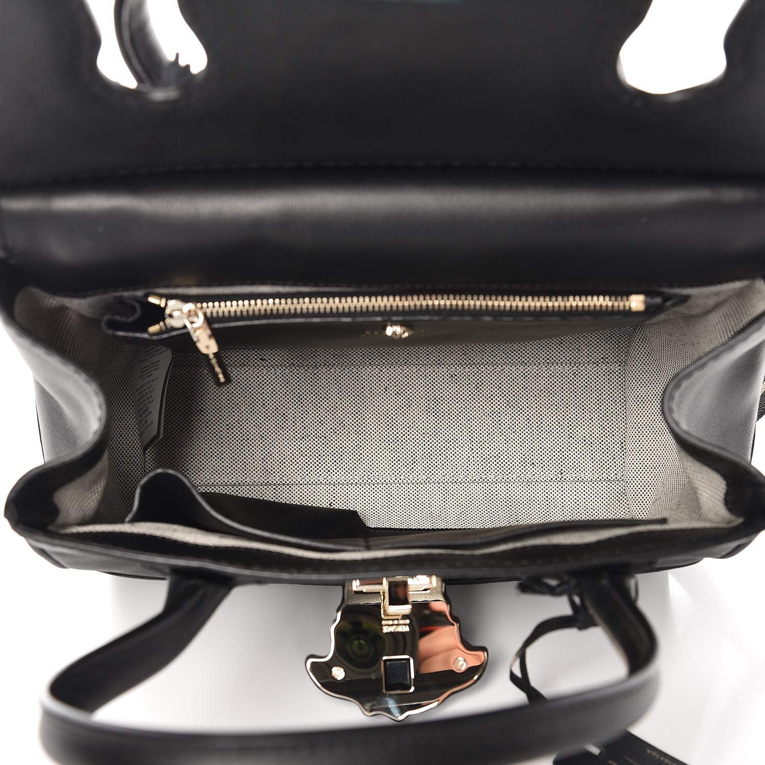 Versace Calfskin Floral Appliques Medium Palazzo Empire Bag Black 8 of 9