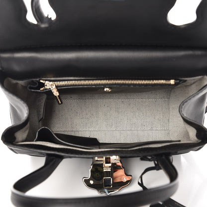 Versace Calfskin Floral Appliques Medium Palazzo Empire Bag Black 8 of 9