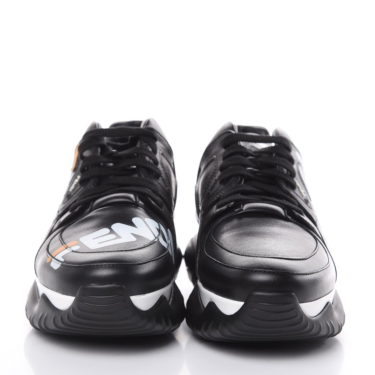 X FILA Vitello Mania Painted Mens Chunky Sneakers 8 Black Zucca White Ice