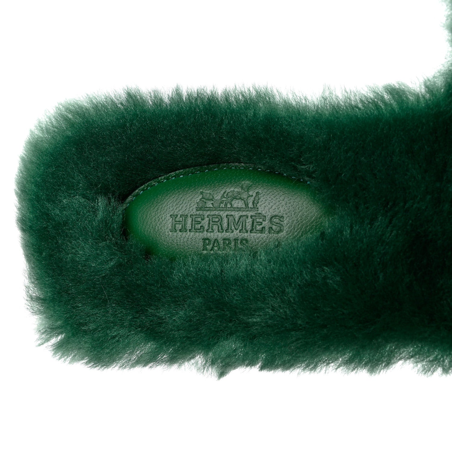 Hermes Woolskin Oran Sandals 36 Vert Anglais 7 of 8