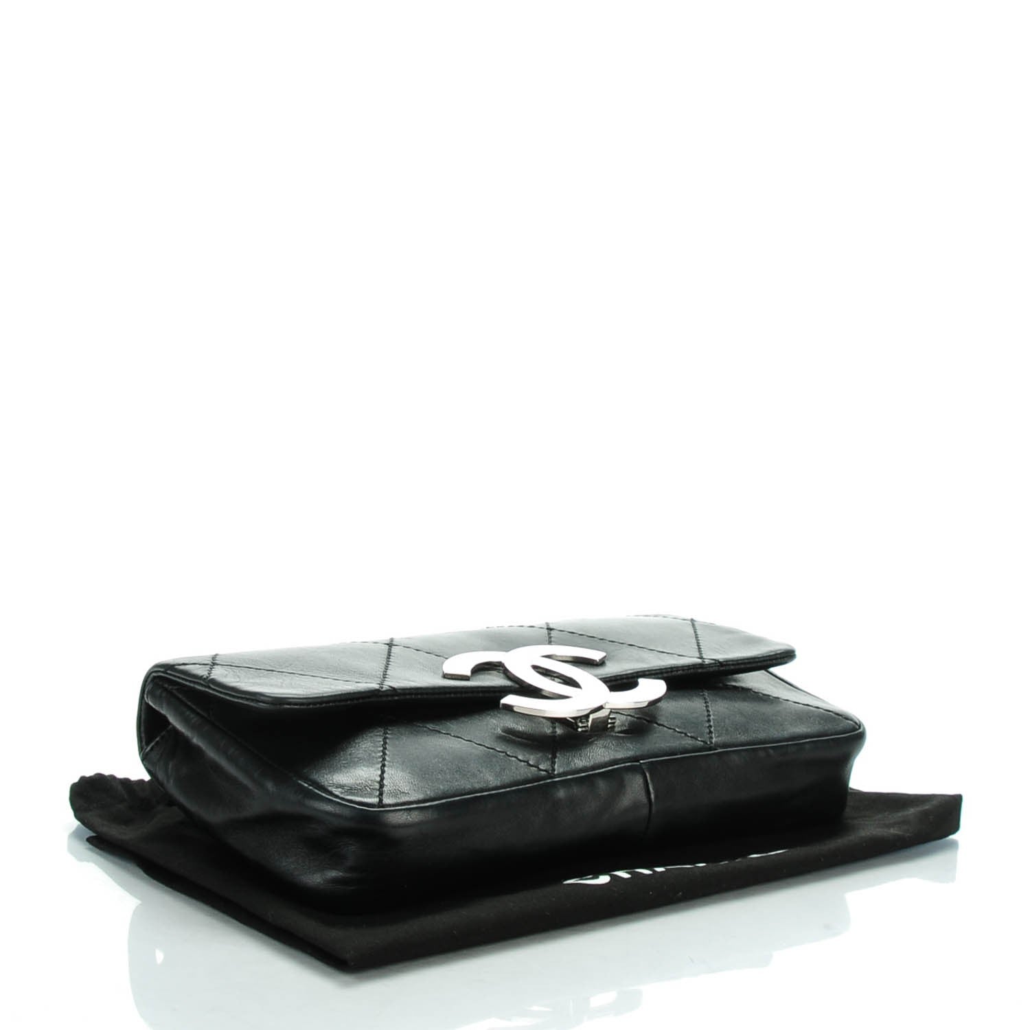 Chanel Lambskin Diamond Stitched CC East West Flap Black 4 of 8