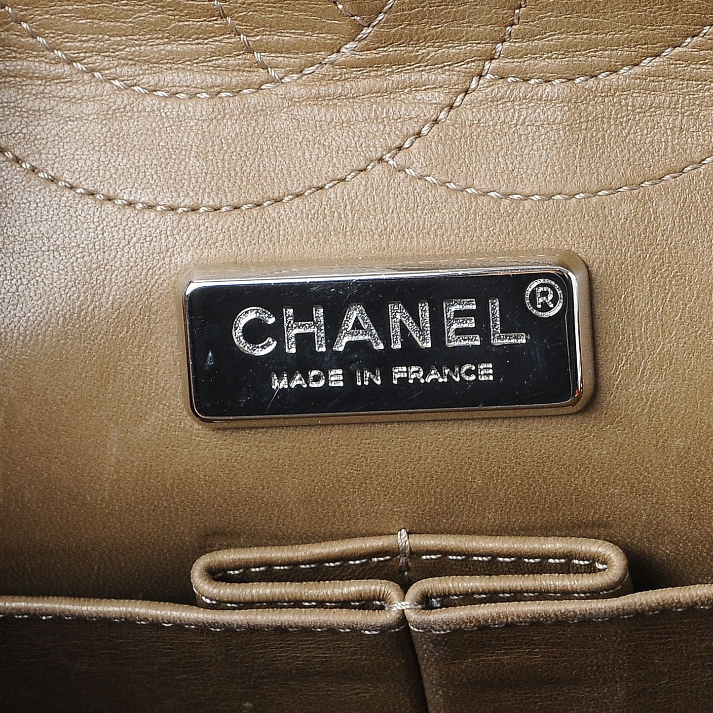 Python Jumbo Double Flap Beige