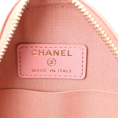 Chanel Iridescent Caviar Resin Quilted Round Clutch With Chain Pink 6 of 10