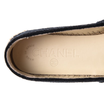 Chanel Fabric Patent Calfskin CC Espadrilles 36 Black 9 of 11